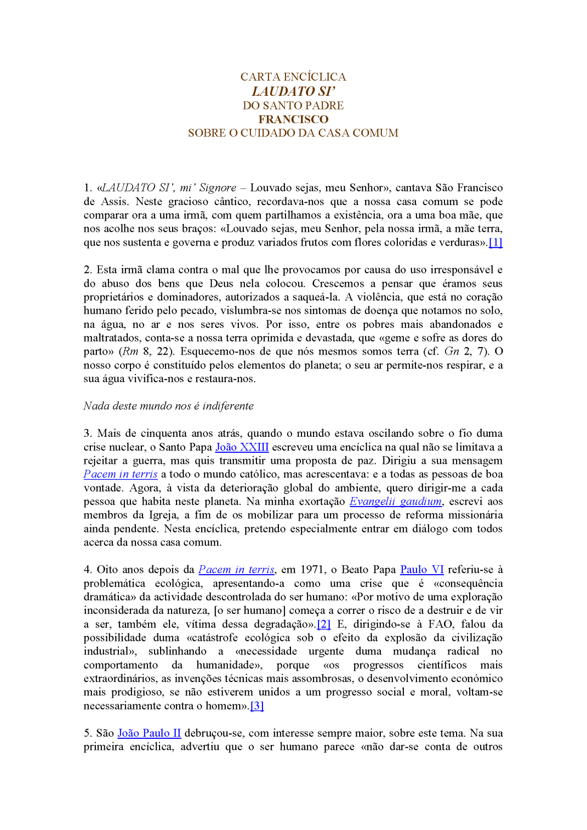 Carta encíclica.