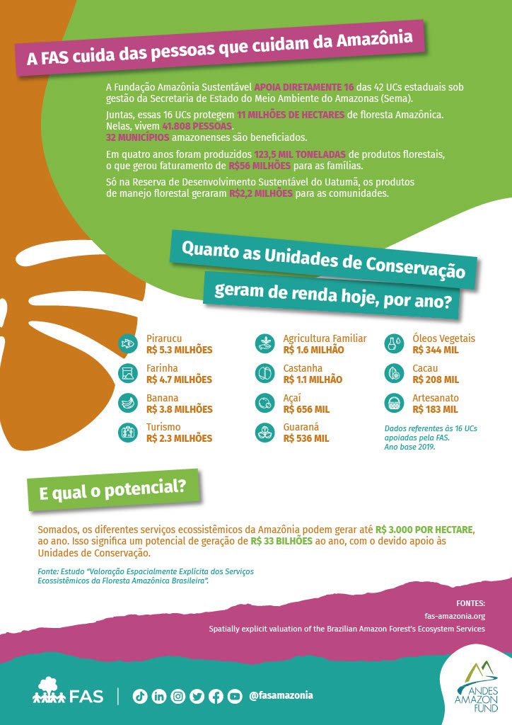 Capa de publicação feita pela Fundação Amazônia Sustentável (FAS).